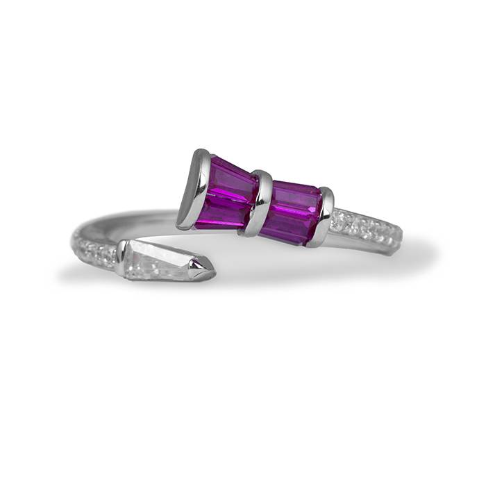 Amethyst Glow Silver Ring : LR19