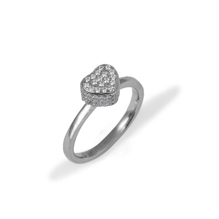 Silver Heart Affection Ring : LR412