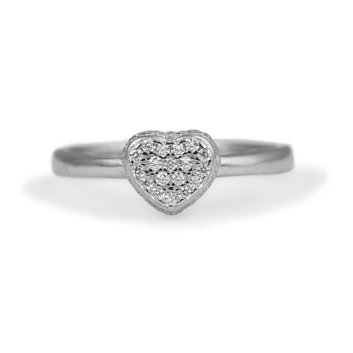 Silver Heart Affection Ring : LR412