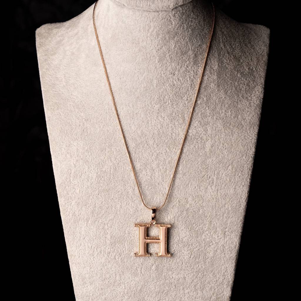 Estele Rosegold Plated Letter Charm Pendant For Women / Girls : 1009-HPENDANT