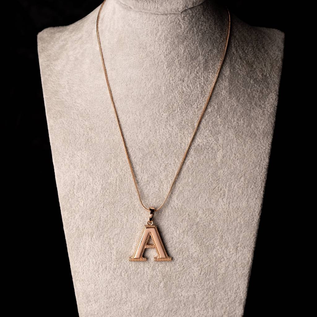 Estele Rosegold Plated Letter Charm Pendant For Women / Girls : 1009-APENDANT