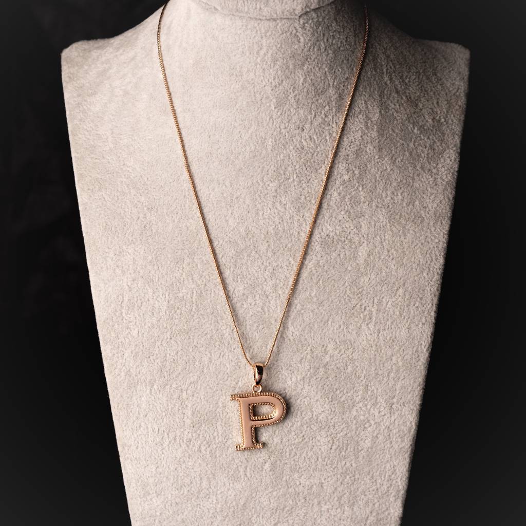Estele Rosegold Plated Pleasant "P" Charm Pendant For Women : 1009-PPENDANT