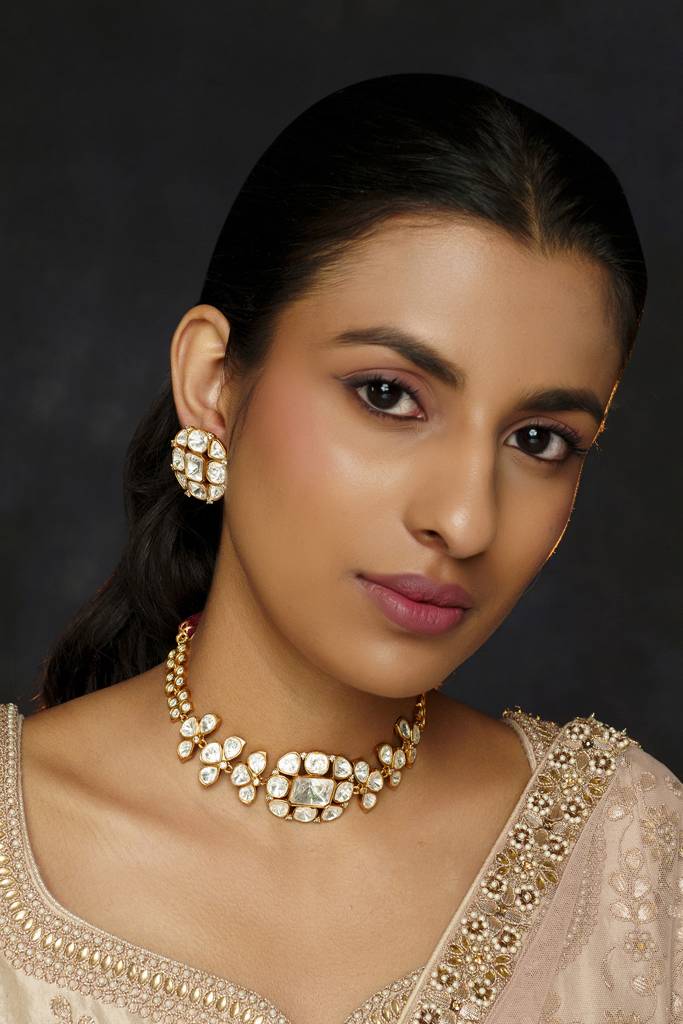 Elegant And Stylish Moissanite Choker With Studs : ZGRR62