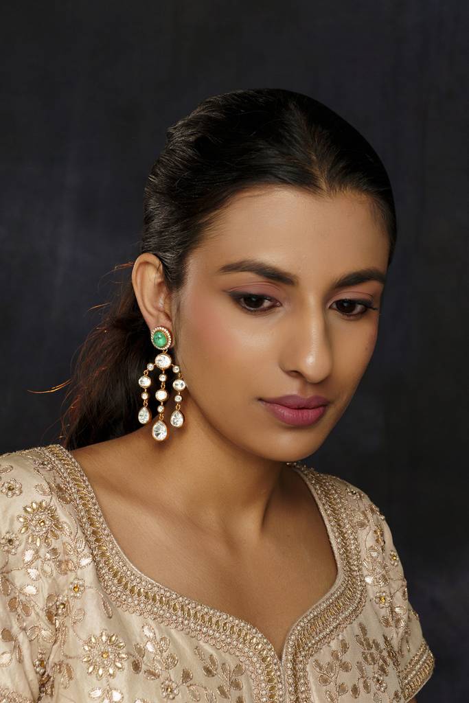 Aaru Green Moissanite Earrings : ZGRR52