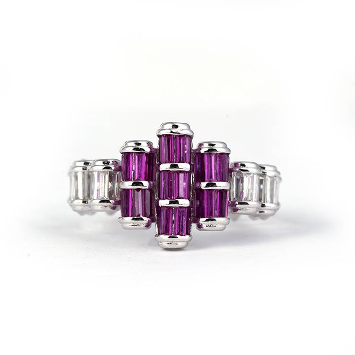 Vibrant Mosaic Silver Ring : LR708