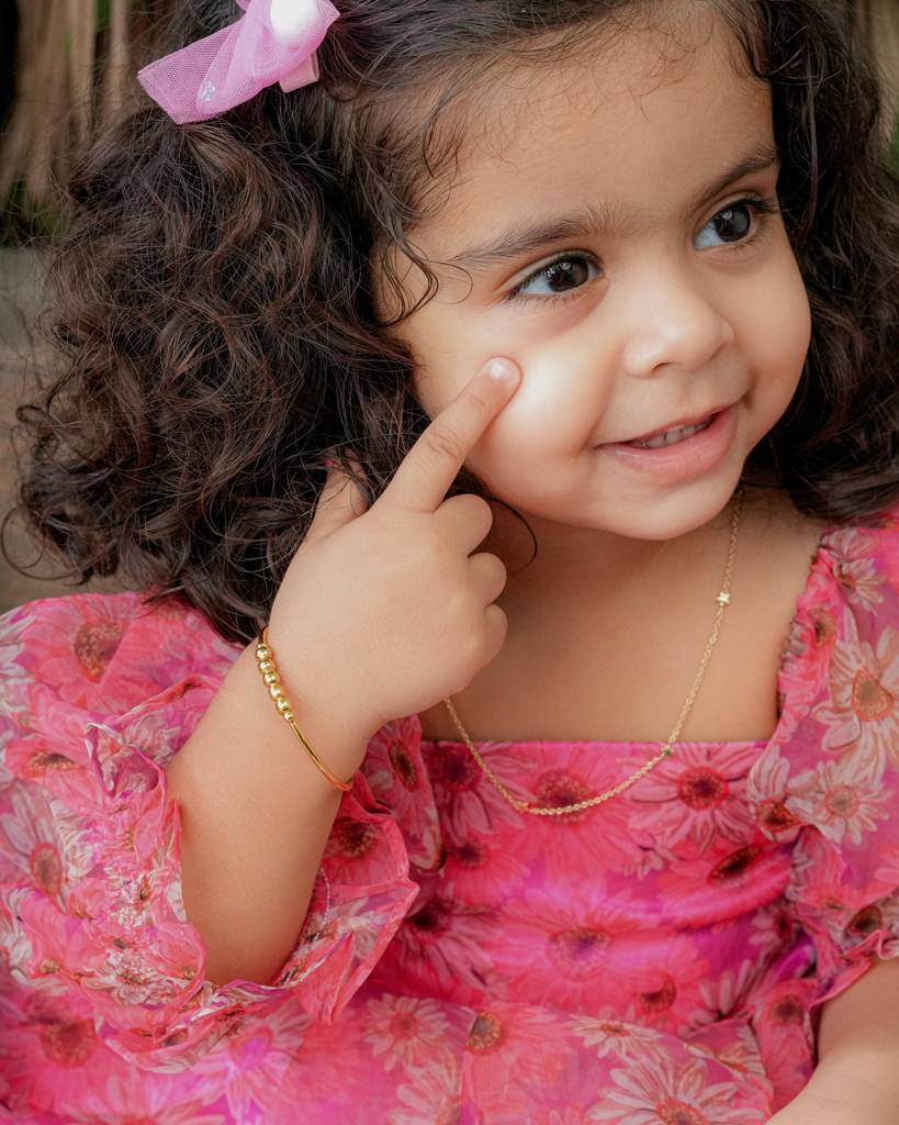 925 Silver Hypoallergenic 18Kt Gold-Plated Baby Bangle : F1001GoldBangleBaby