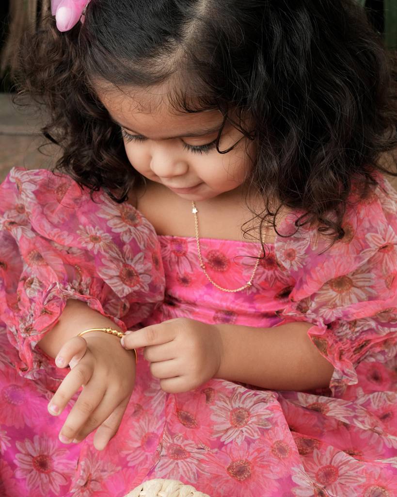 925 Silver Hypoallergenic 18Kt Gold-Plated Baby Bangle : F1001GoldBangleBaby