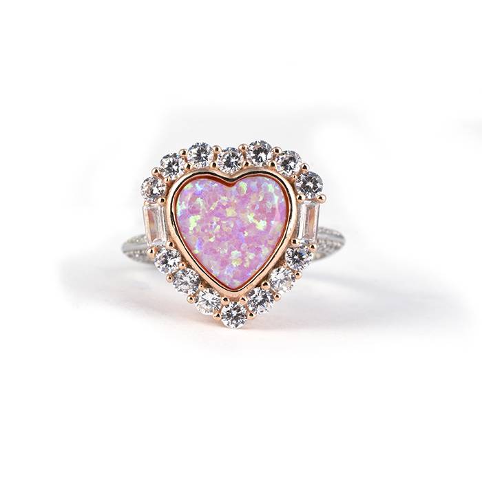 Heart Blush Silver Ring : LR431