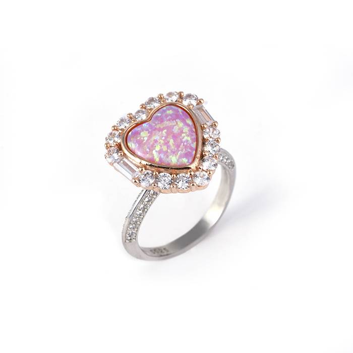 Heart Blush Silver Ring : LR431
