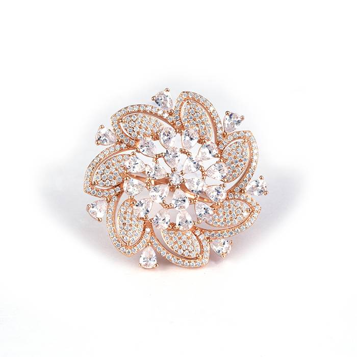 Blossoming Grace Silver Flower Ring : LR458