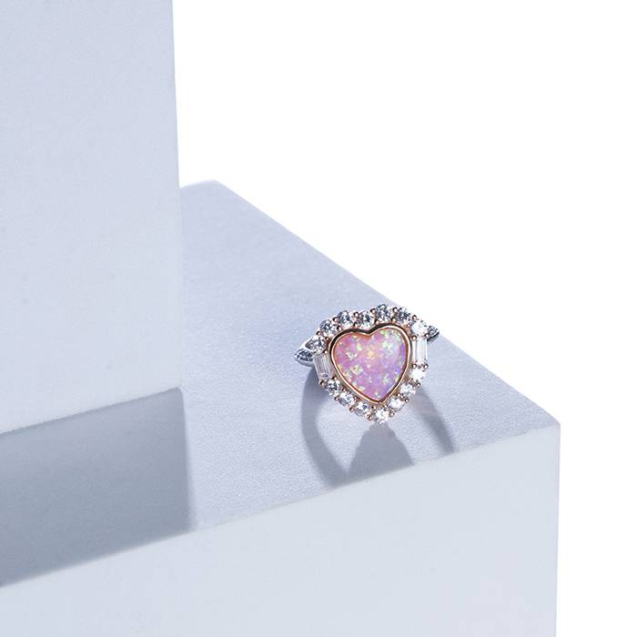 Heart Blush Silver Ring : LR431