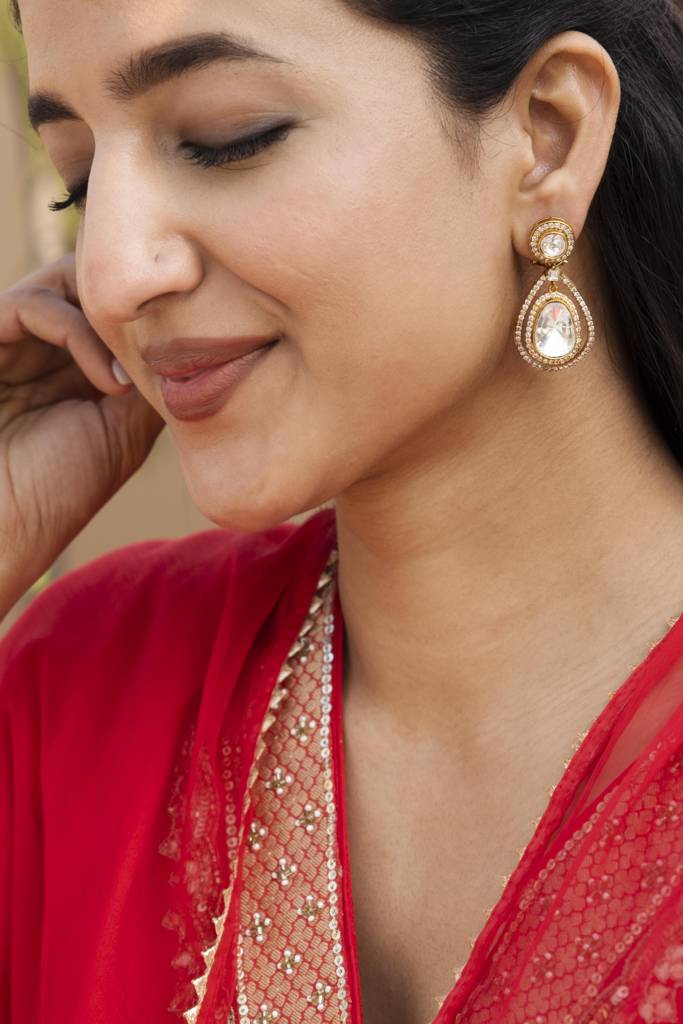Falak Polki Drop Earrings : ER295