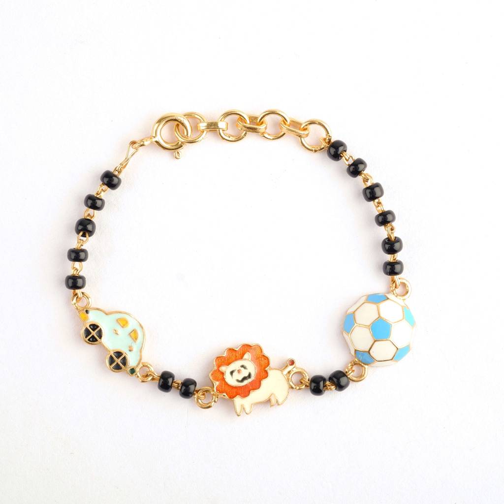 925 Sterling Silver Car Lion Football Kids Nazariya Bracelet : CarLionFootballNazariya