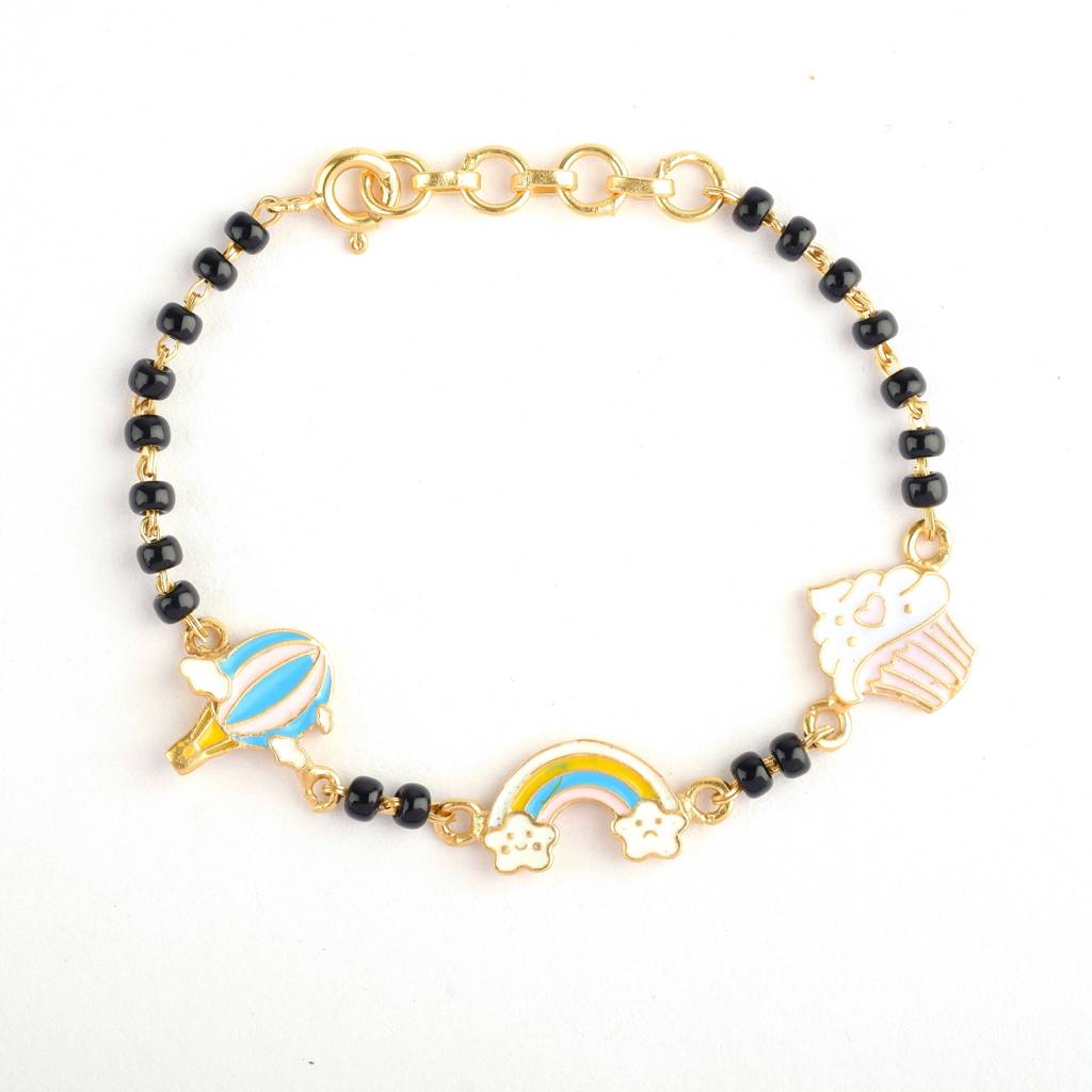 925 Sterling Silver Cupcake Rainbow Balloon Kids Nazariya Bracelet : CupcakeRainbowBalloonNazariya