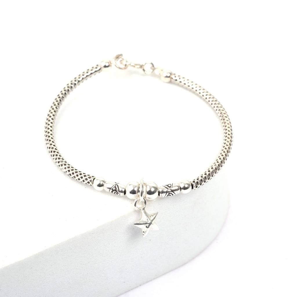 Star 925 Silver Adjustable Kids Bangle : StarBangle