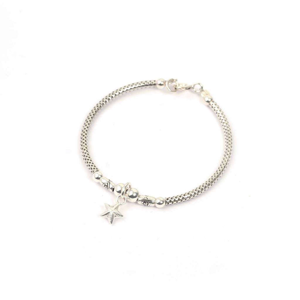 Star 925 Silver Adjustable Kids Bangle : StarBangle