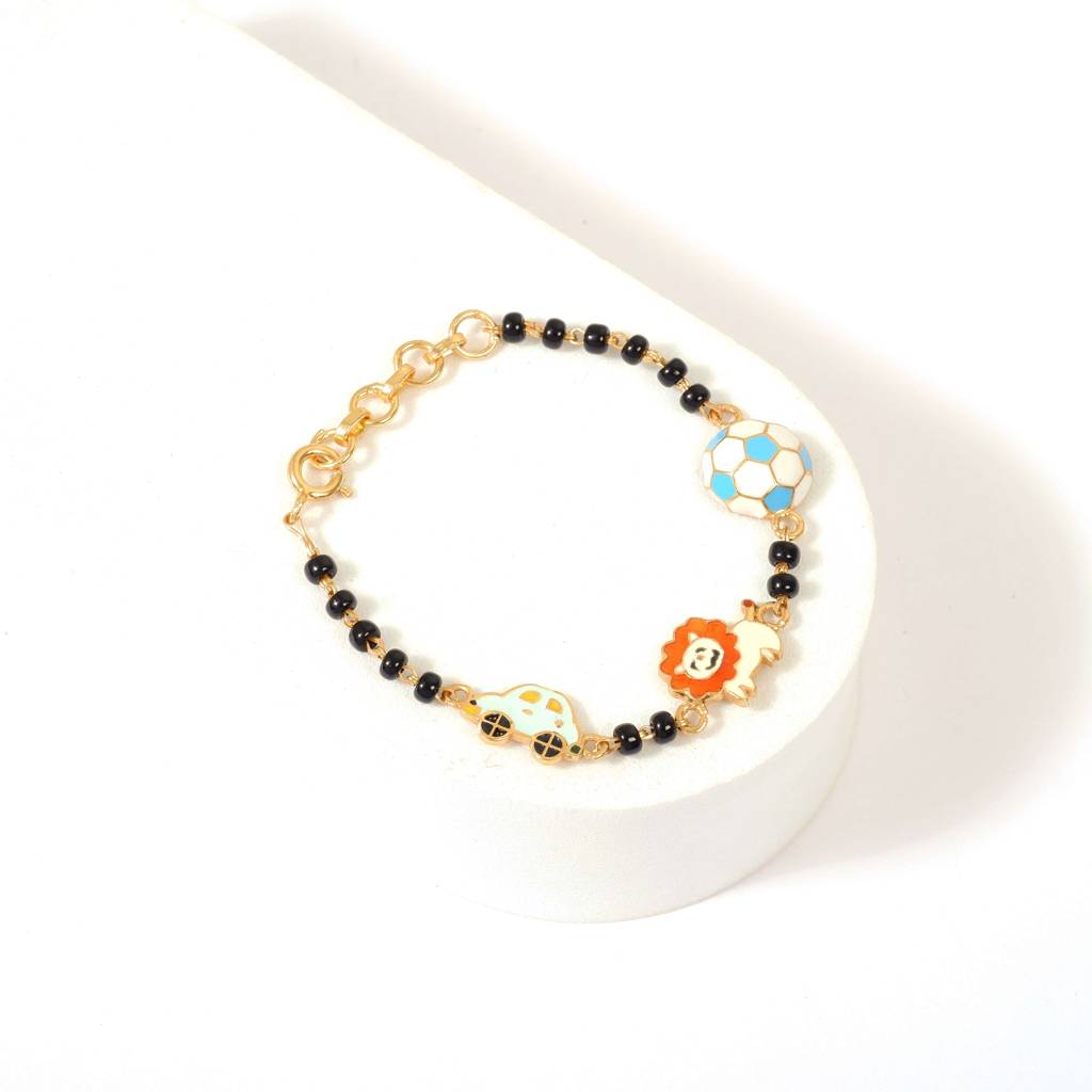 925 Sterling Silver Car Lion Football Kids Nazariya Bracelet : CarLionFootballNazariya