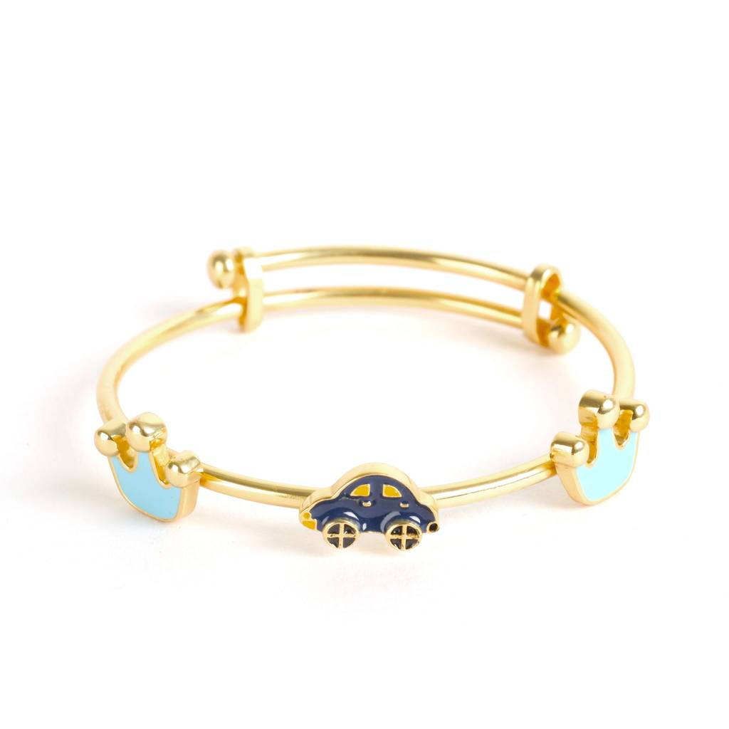 Car Crown 925 Silver Adjustable Kids Bangle : CarCrownBangle