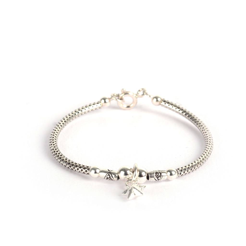 Star 925 Silver Adjustable Kids Bangle : StarBangle