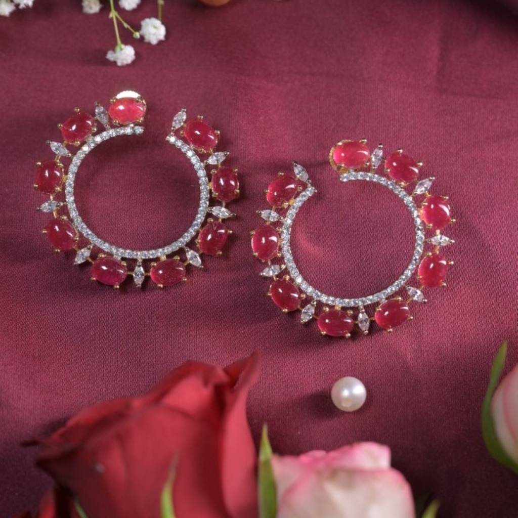 Scarlet Diamond Hoop Earring : EAR0020