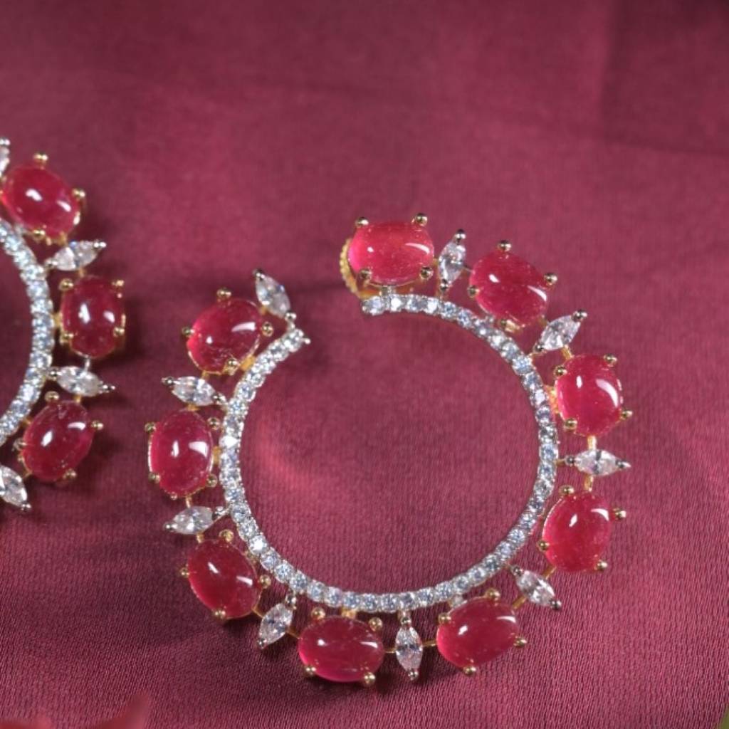 Scarlet Diamond Hoop Earring : EAR0020