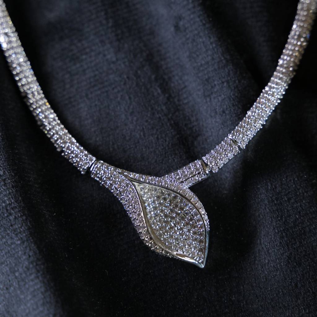 Guardian Serpent Diamond Cocktail Necklace : NEC0032