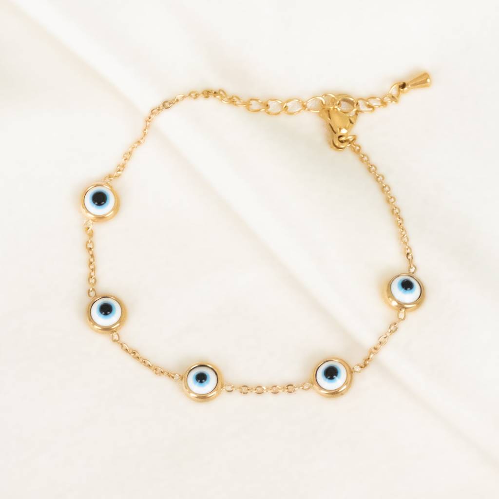Multi-Evil-Eyes-Bracelet : B400
