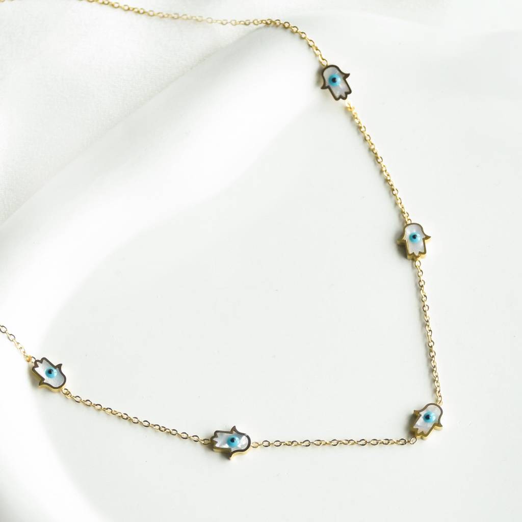Tiny-Evil-Eye-Hamsa-Necklace : NG336