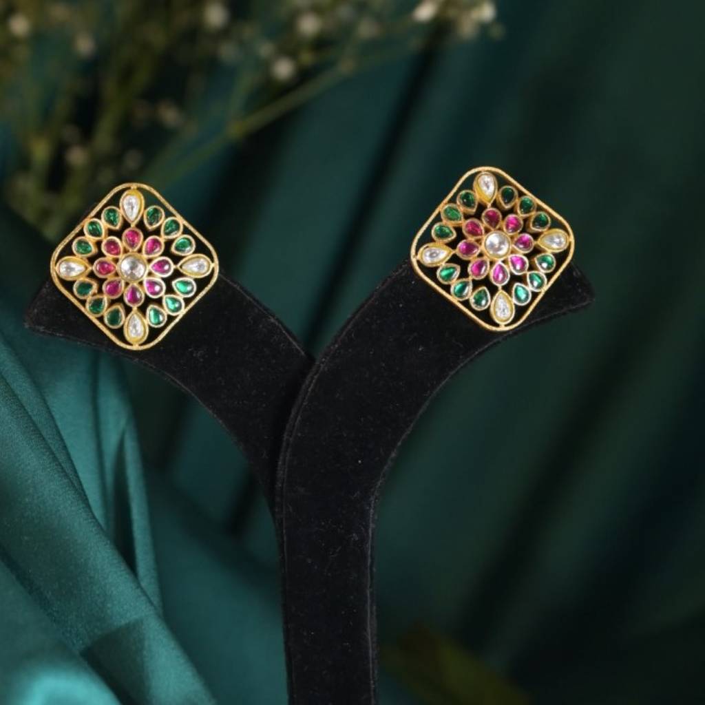 Adarshini Navratna Jadau Long Necklace : NEC0008