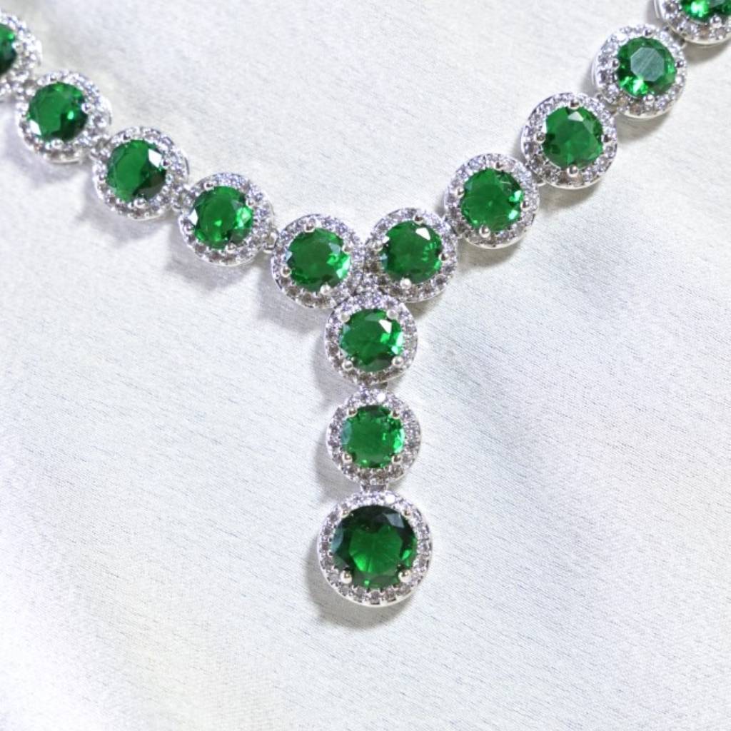 Pushp Gemstone Diamond Cocktail Necklace : NEC0013