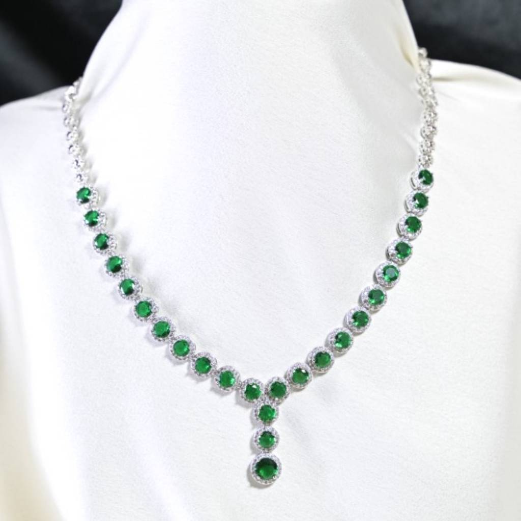 Pushp Gemstone Diamond Cocktail Necklace : NEC0013