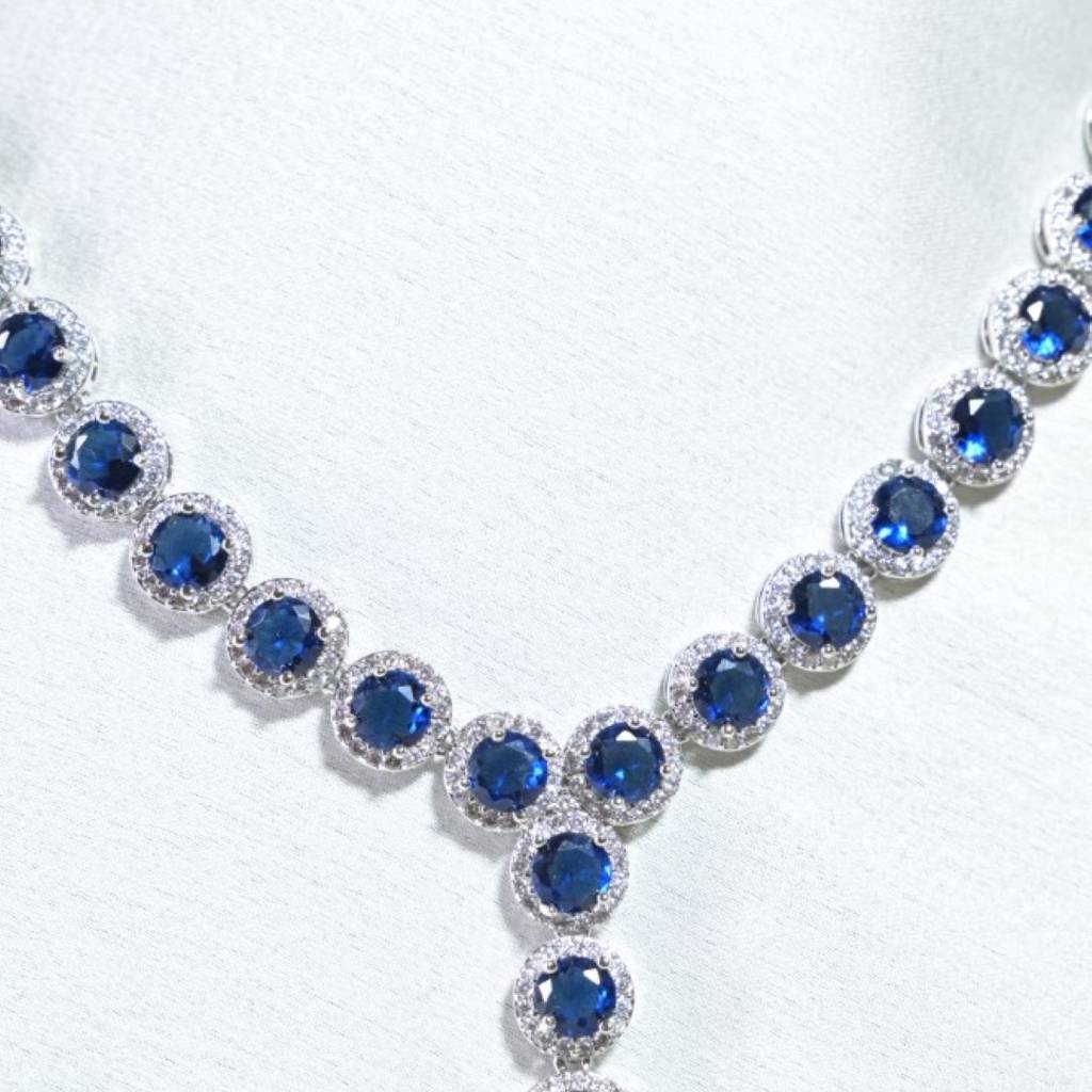 Pushp Gemstone Diamond Cocktail Necklace : NEC0021
