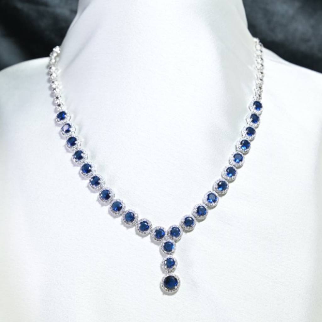 Pushp Gemstone Diamond Cocktail Necklace : NEC0021