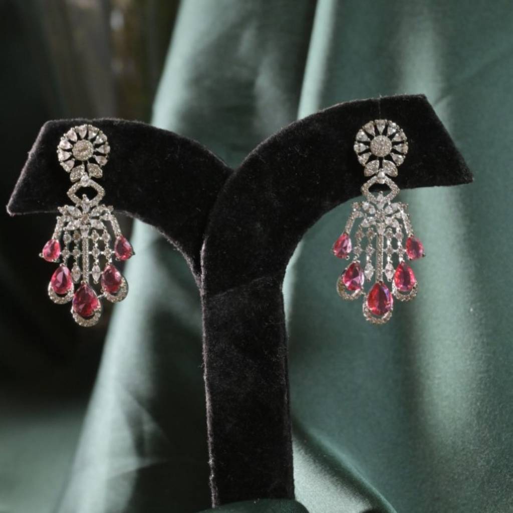 Meenakshi Victorian Ruby Diamond Cocktail Necklace : NEC0024