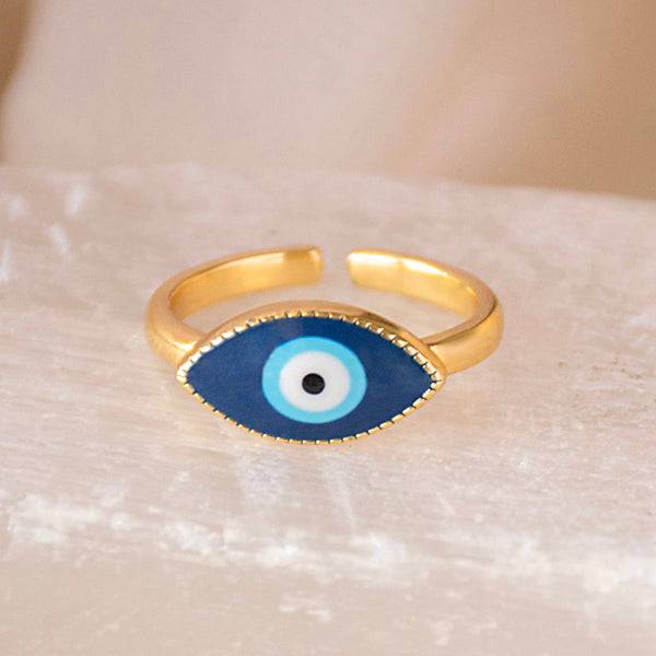 Eyeshaped-Dark-Blue-Evil-Eye-Ring : R325