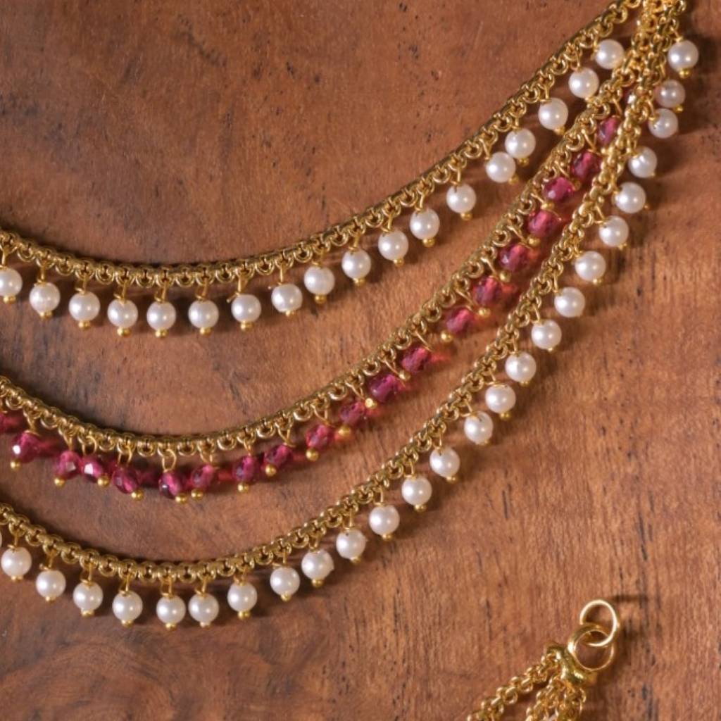 Riwaayat Gemstone Pearl Drop Layered Kaansahara : KAN0008