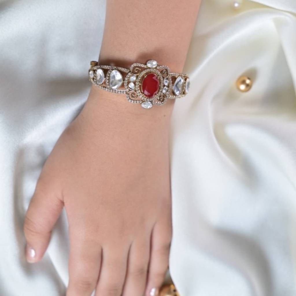 Durga Ethnic Enamel Polki Bracelet : BRA0014