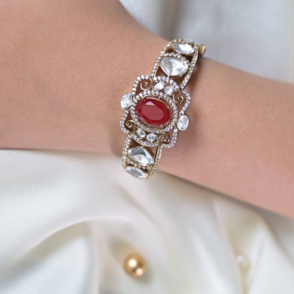 Durga Ethnic Enamel Polki Bracelet : BRA0014