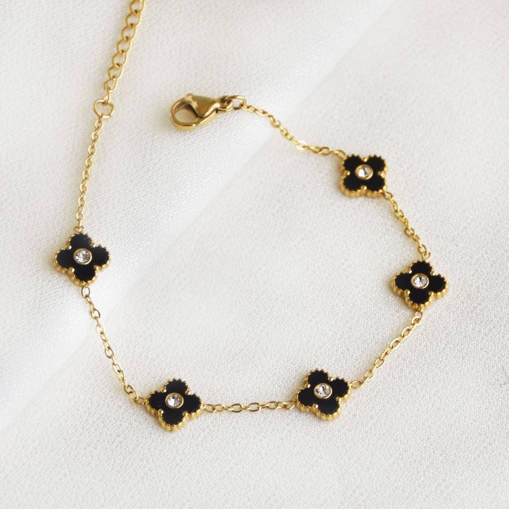 Single-Stone-Flower-Bracelet : B407