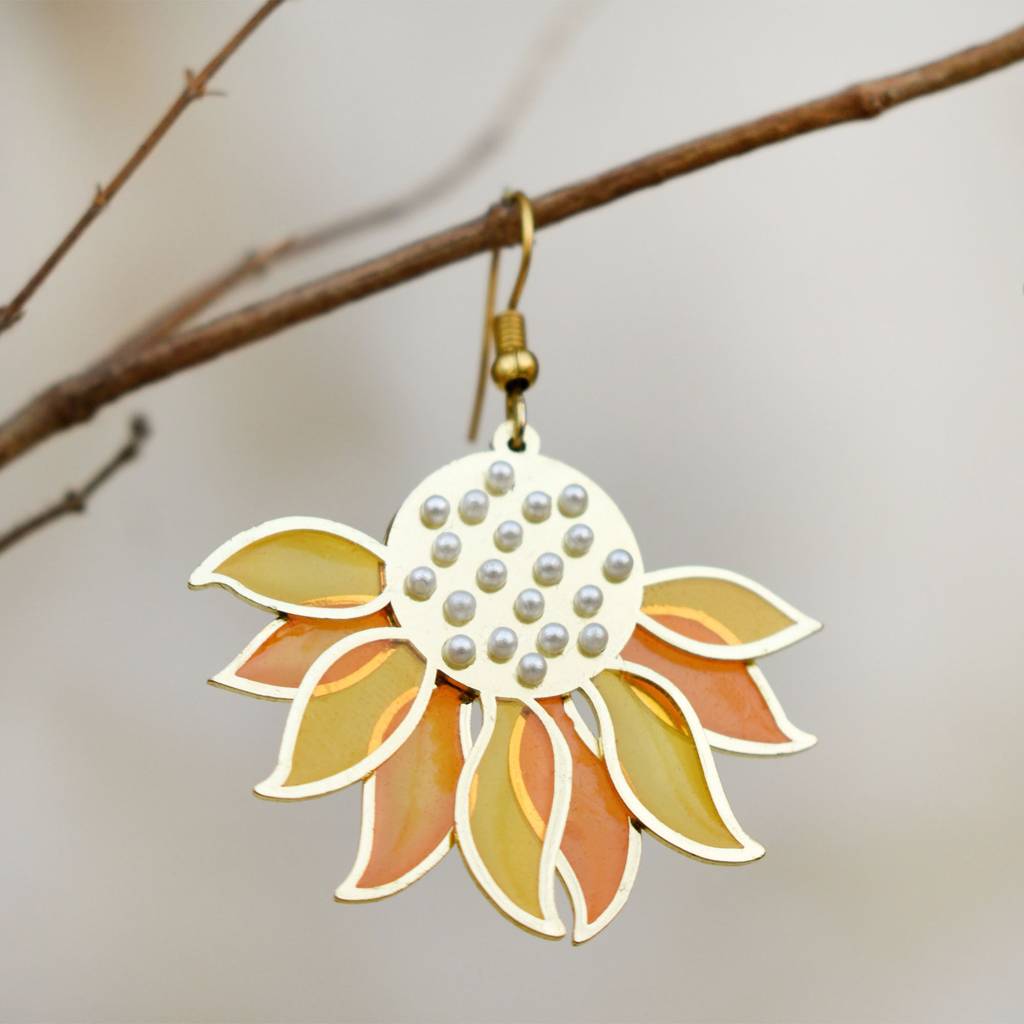 Sunflower Resin Earrings : ACE286