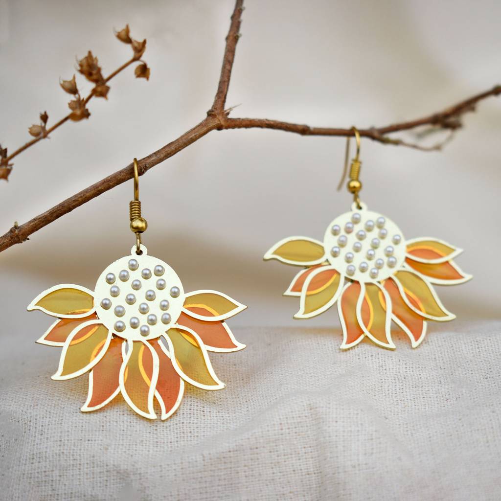 Sunflower Resin Earrings : ACE286