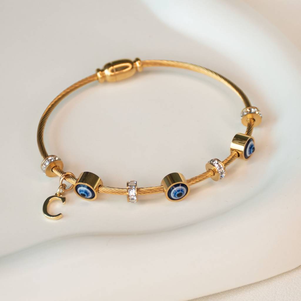 Classic-Evil-Eye-With-Personalized-Initial : BG267B
