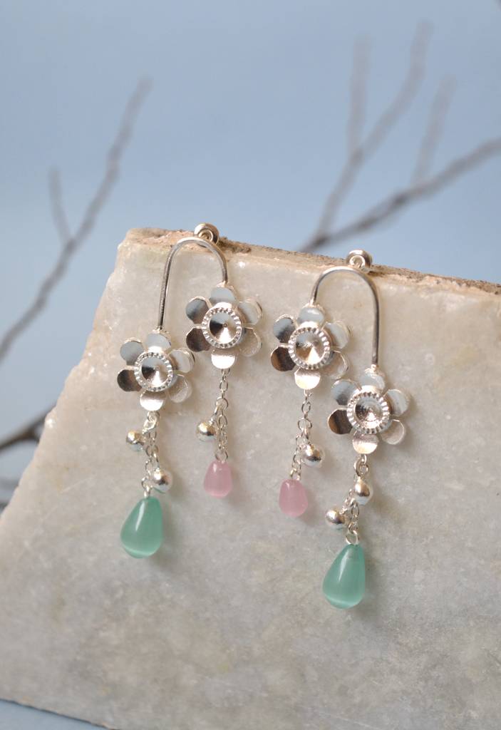 Mogra Earrings - Silver : MograEarrings-Silver