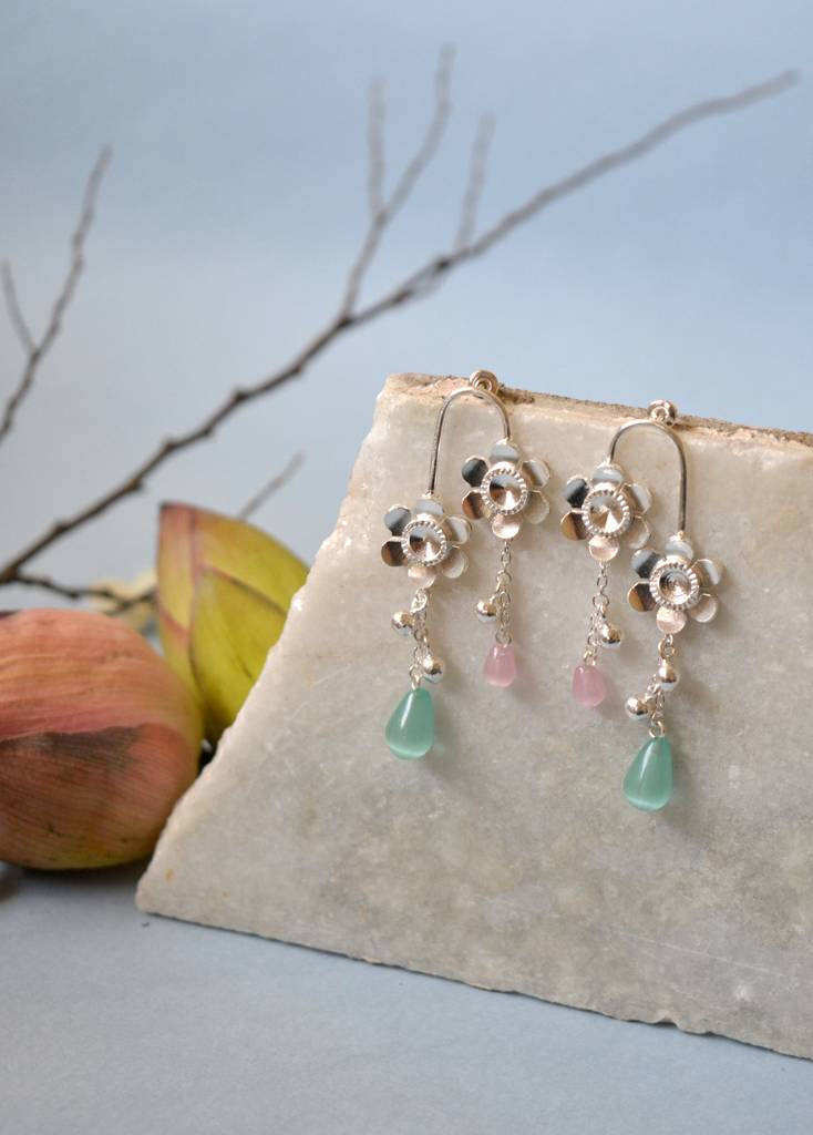 Mogra Earrings - Silver : MograEarrings-Silver