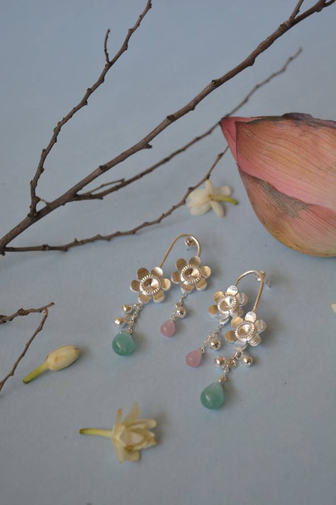 Mogra Earrings - Silver : MograEarrings-Silver