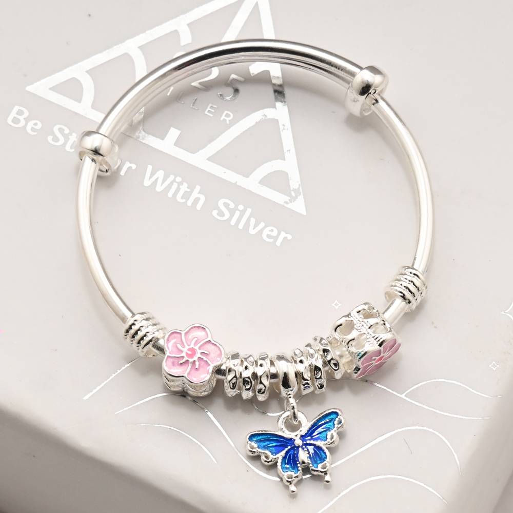 925 Pure Silver Kids Kada Bracelet-Br1087 : BR1087