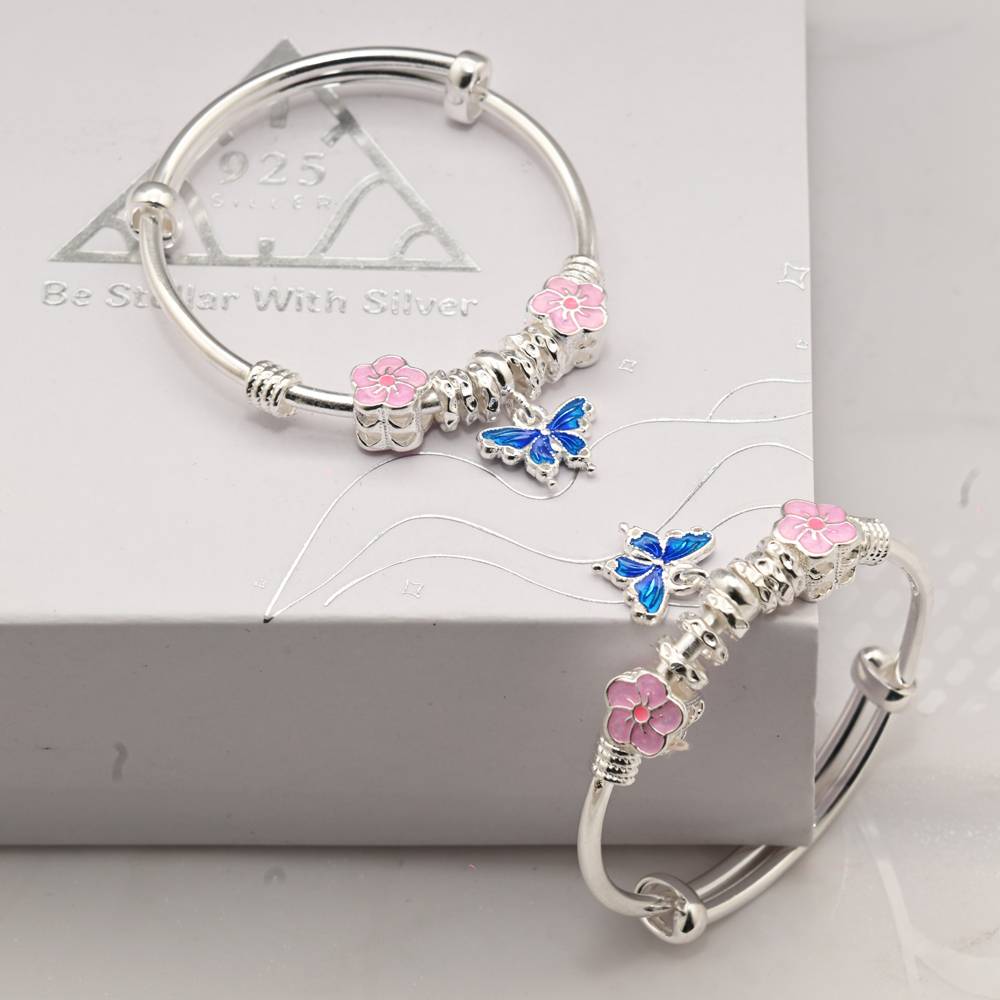 925 Pure Silver Kids Kada Bracelet-Br1087 : BR1087