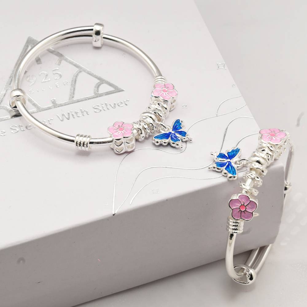 925 Pure Silver Kids Kada Bracelet-Br1087 : BR1087