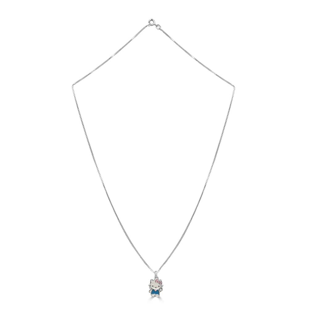 925 Pure Silver Hello Kitty Inspired Chain Pendant Set-Cps1028 : CPS1028