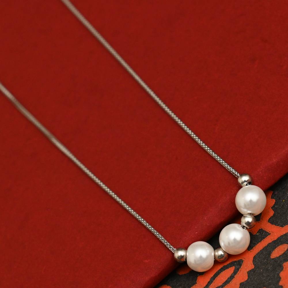 925 Pure Silver Pearl Chain Pendant-Cp1042 : CP1042